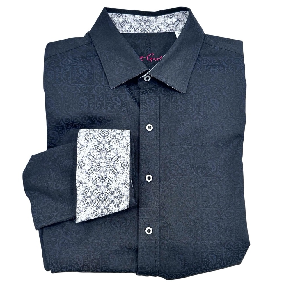ROBERT GRAHAM CLASSIC FIT LONG SLEEVE BLACK PAISLEY W FLIP CUFFS SHIRT
